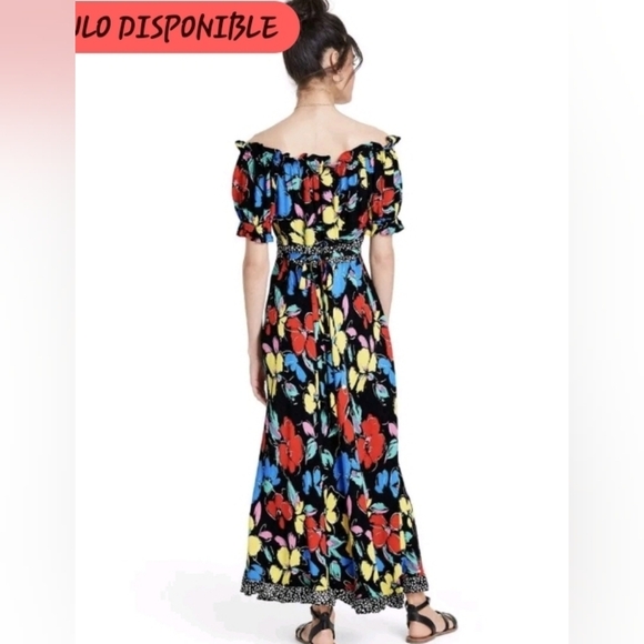 RIXO Blue and Orange Ruffled Tiered Maxi Dress - Picture 2 of 5